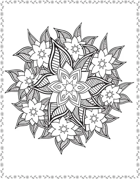 coloring book flowers for adult design