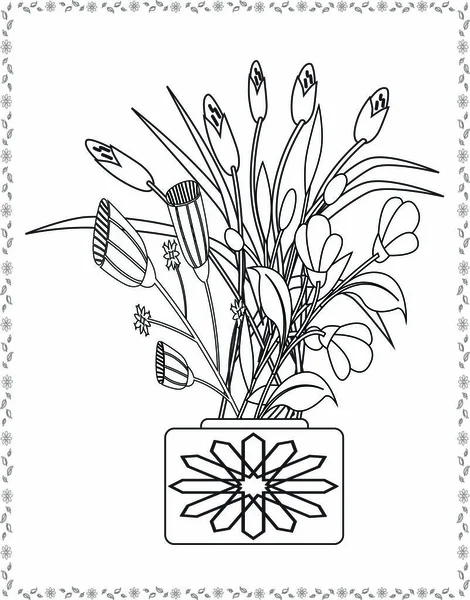 coloring book flowers for adult design