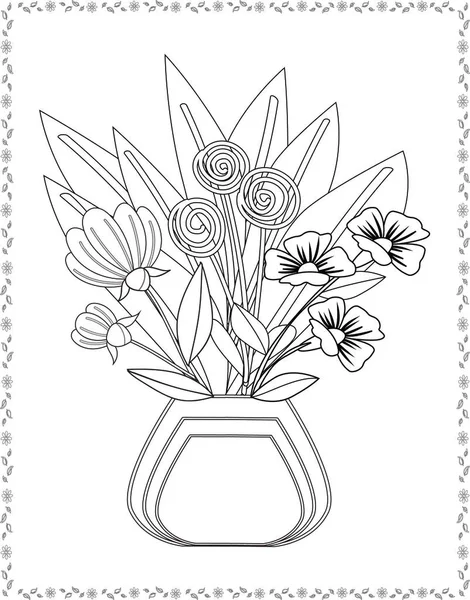 coloring book flowers for adult design