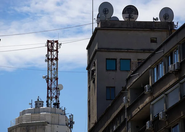 Bucarest Roumanie Mai 2021 Nombreuses Antennes Télécommunications Gsm Sont Installées — Photo