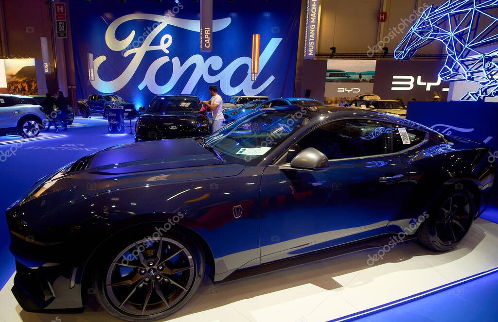 Bucharest, Romania. 7th Oct, 2025: A new 7th generation Ford Mustang car with a 5 liter V8 engine is on display at the Ford stand during the Bucharest Auto Show and Accessories 2025.