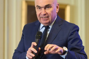 Bucharest, Romania. 20th Nov, 2025: Romanian Prime Minister Ilie Bolojan, president of the National Liberal Party (PNL), speaks during Ciprian Ciucu's, the mayor of Sector 6 and PNL candidate for general mayor of Bucharest, presentation of his 