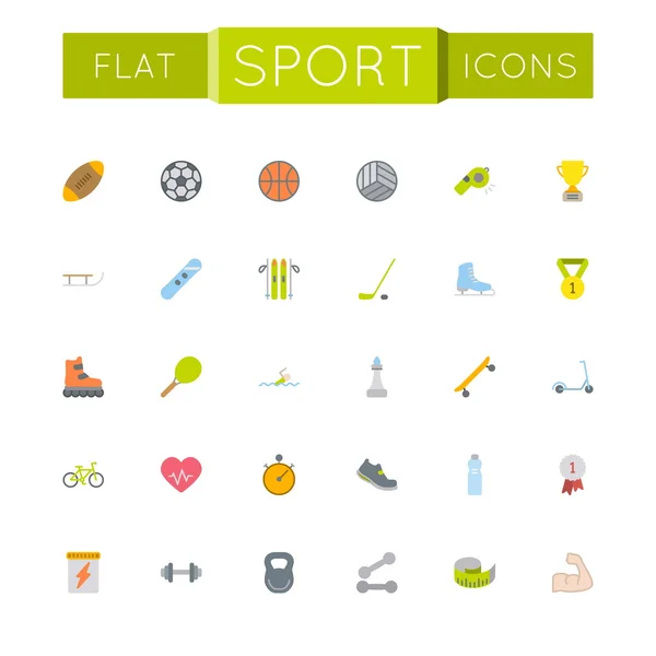 Vector Flat Sport Icons — Stock Vector