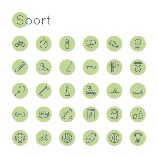 Iconos de deporte redondo vectorial — Archivo Imágenes Vectoriales