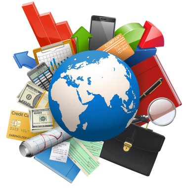 Vektör küresel iş kavramı