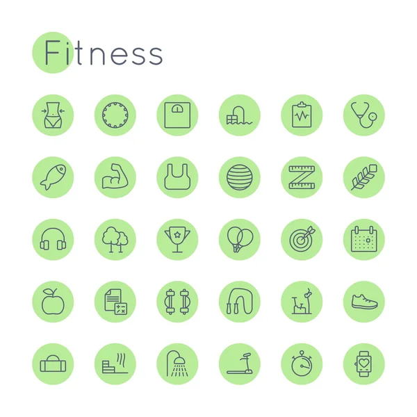 Icônes de fitness rondes vectorielles — Image vectorielle