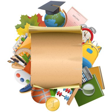 Vector Education Concept with Scroll clipart