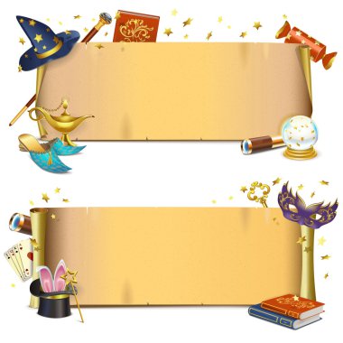 Vektör sihirli kağıt kaydırır