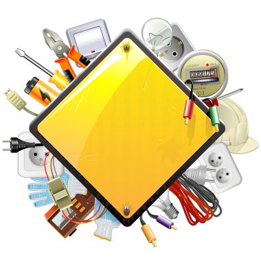 Vektör işareti ile elektrik aksesuarları