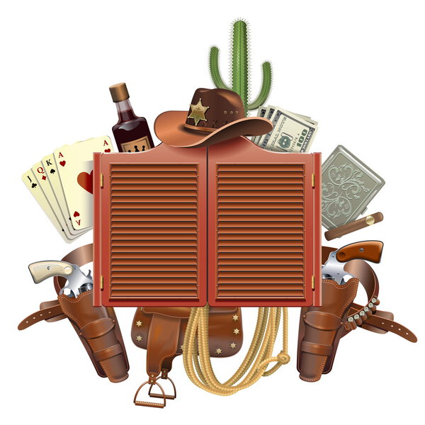 Векторный ковбойский салон
