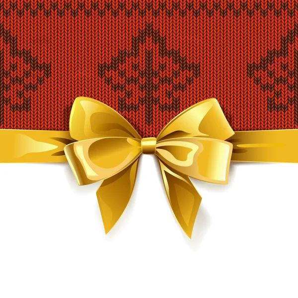 Arc cadeau vectoriel avec motif tricoté d'automne 1 — Image vectorielle