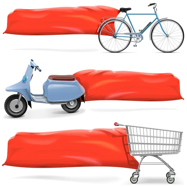 Transporte vectorial con banner — Vector de stock