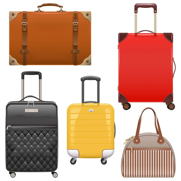 Vector Baggage Icons Isolated White Background — Stock Vector