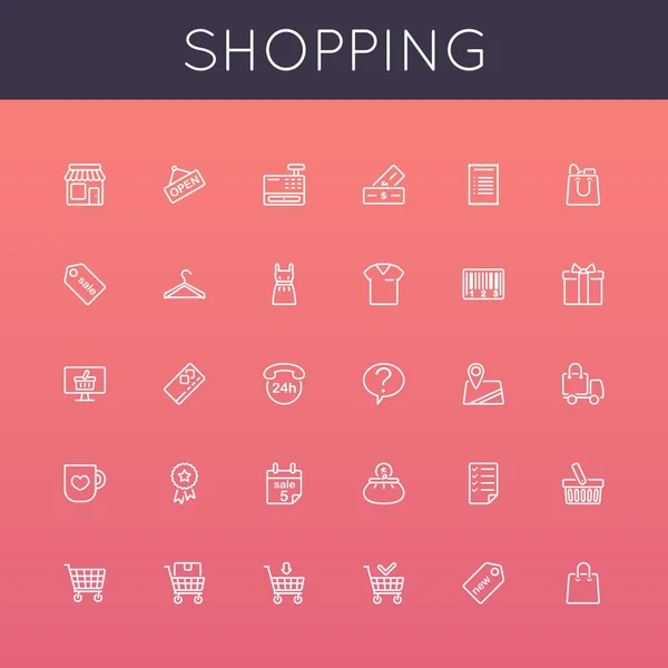 Vector Shopping Line Icons — Stock Vector