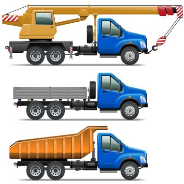 Vector Lorry Icons Set 3 clipart