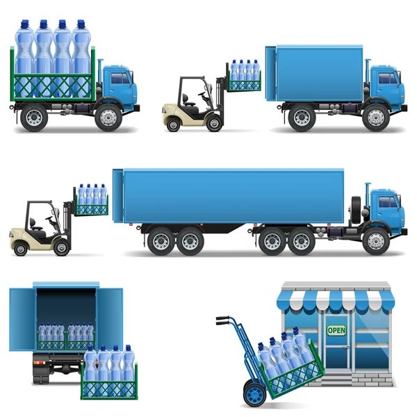 Vector Mineral Water Shipping — Stock Vector