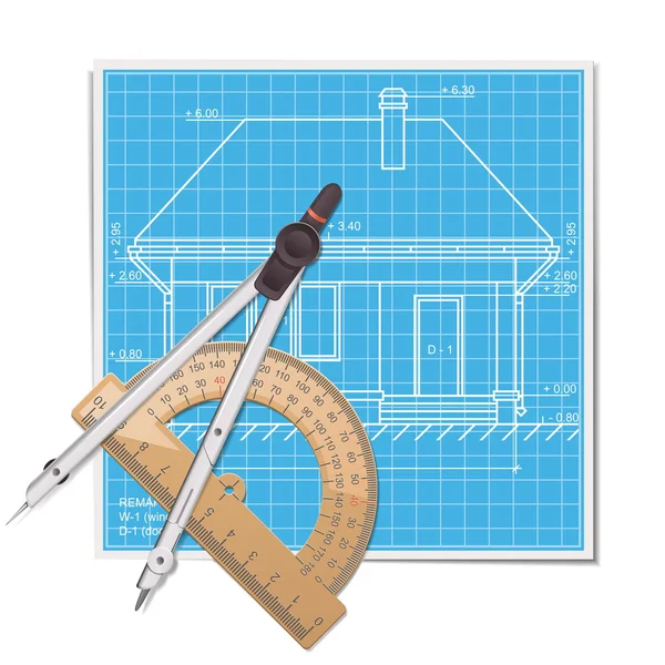 Векторная компоновка с Protractor — стоковый вектор