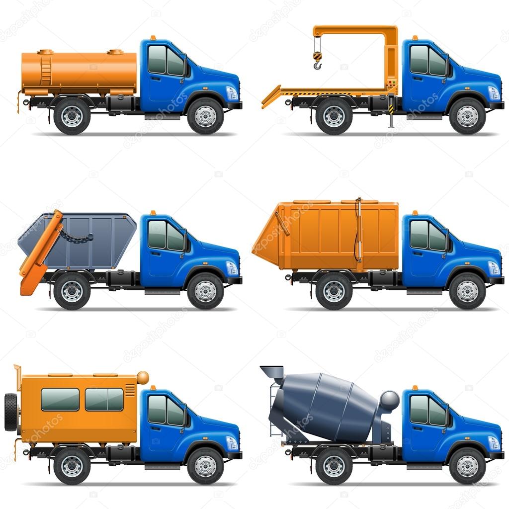 Vector Lorry Icons Set 5
