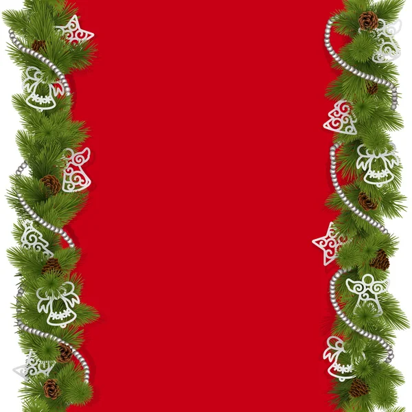 Vector Christmas Background with Beads — Stock Vector