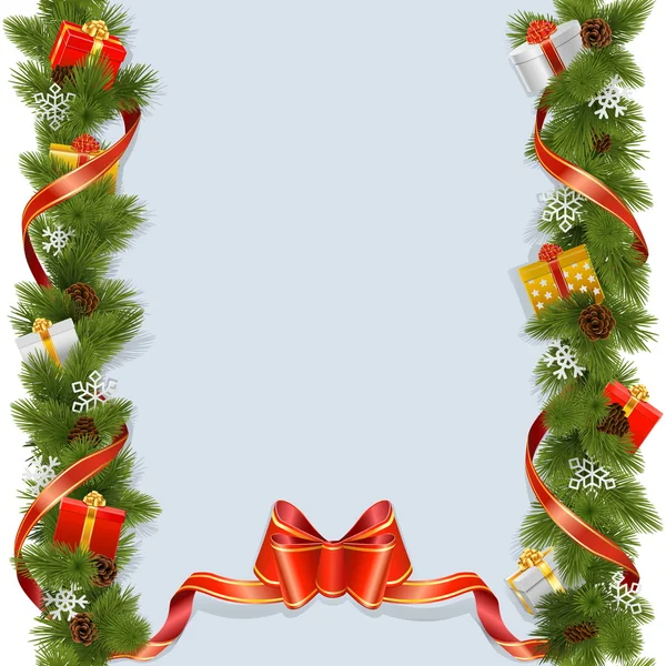 Vector Christmas Background with Gifts — Stock Vector