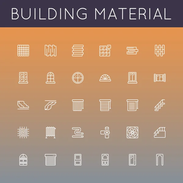 Vector Building Material Line Icons — Stock Illustration Vector Building Material Line Icons Stock Vector