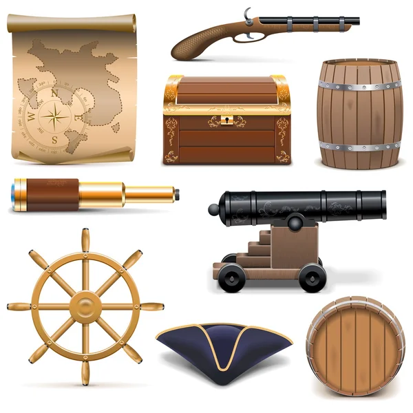 Vector iconos piratas — Archivo Imágenes Vectoriales