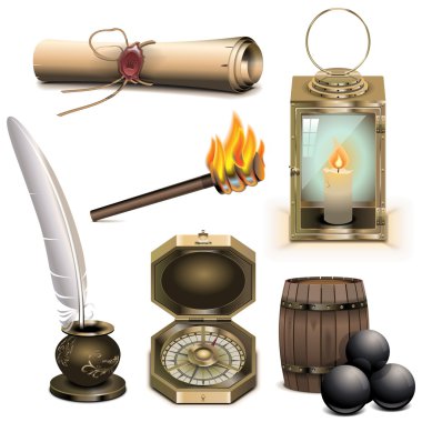 Vektör korsan Icons 3 Set