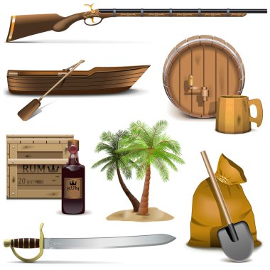 Vektör korsan Icons 4 Set
