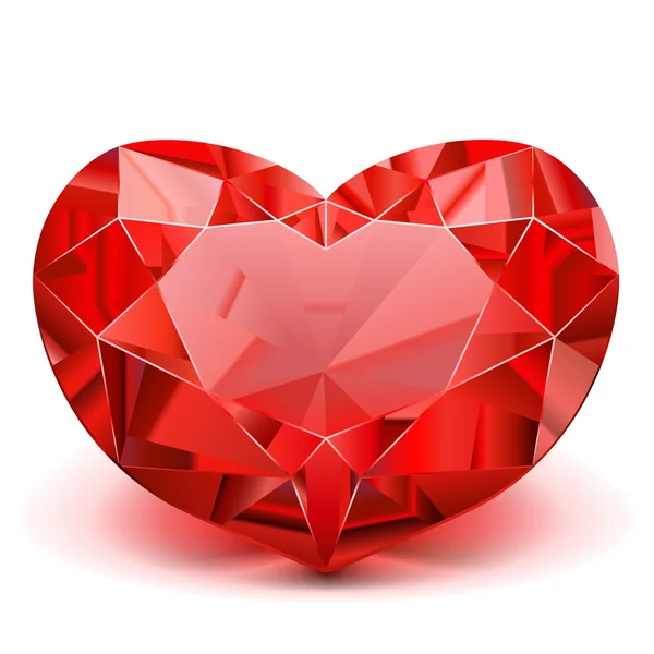 Coeur de rubis vecteur — Image vectorielle