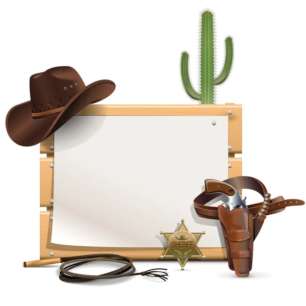 Vetor cowboy quadro — Vetor de Stock