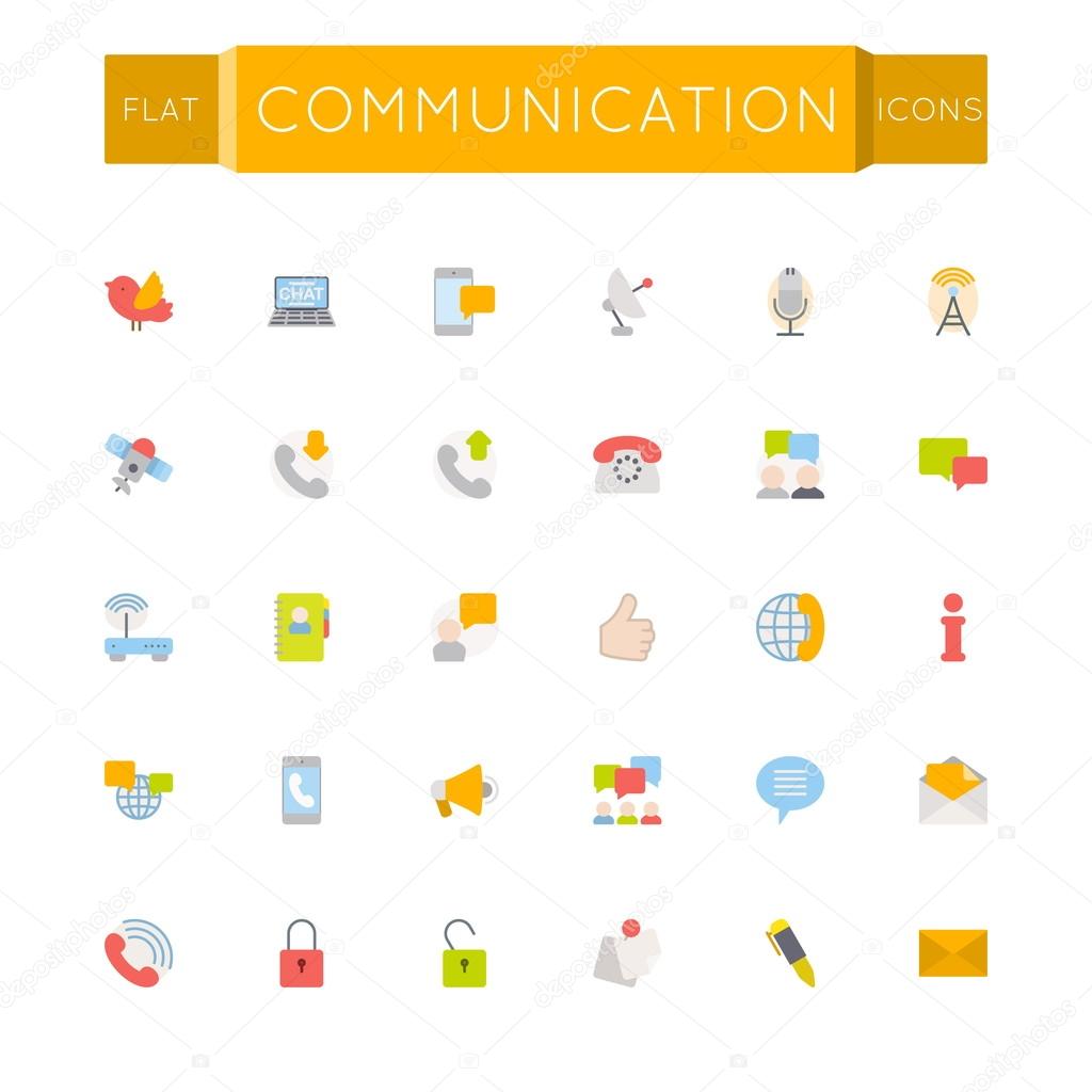 Vector Flat Communication Icons
