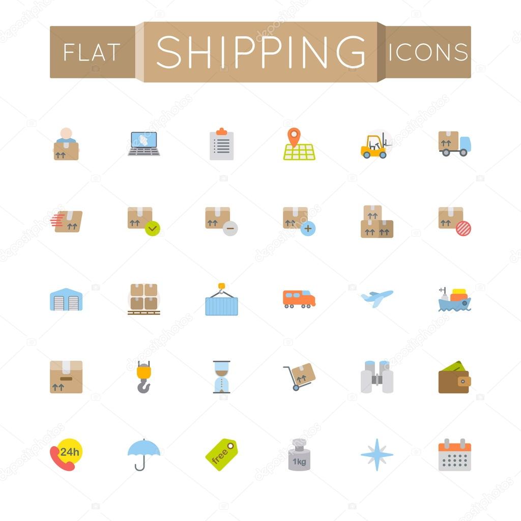 Vector Flat Shipping Icons