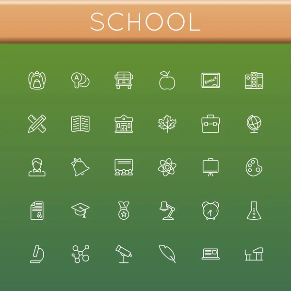 Icônes vectorielles de ligne d'école — Image vectorielle