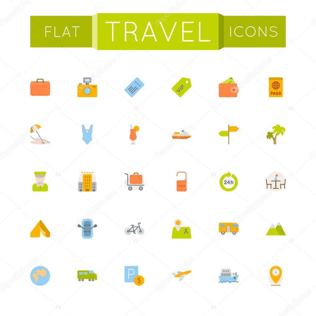 Vector Flat Travel Icons