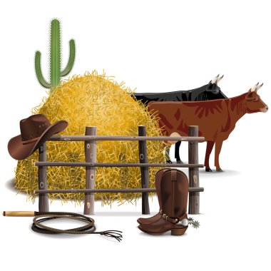 Vector Cowboy Farming Concept clipart