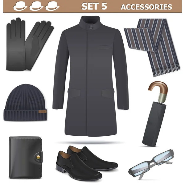 Conjunto de accesorios masculinos vectoriales 5 — Vector de stock