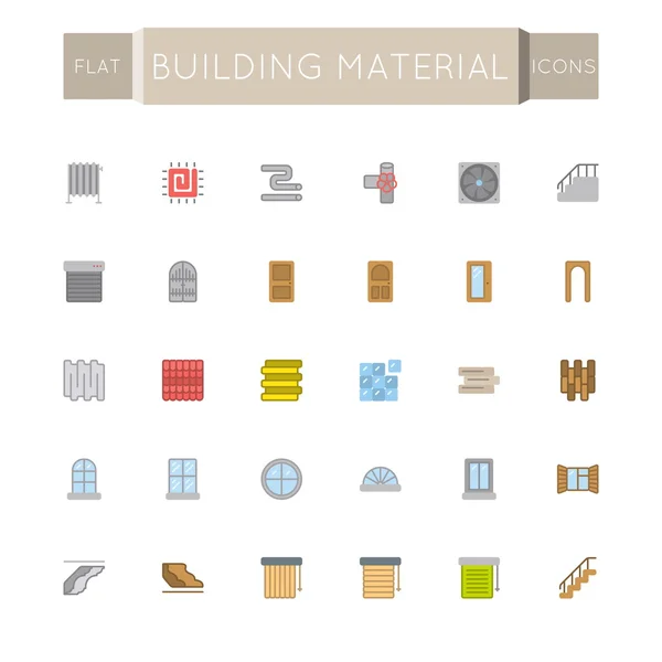 Vector Flat Building Material Icons — Stock Illustration Vector Flat Building Material Icons Vector Graphics