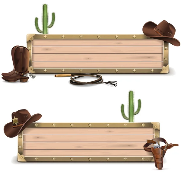 Vector Cowboy skyltar — Stock vektor