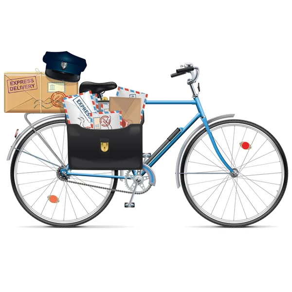 Bicicleta postal vetorial — Vetor de Stock
