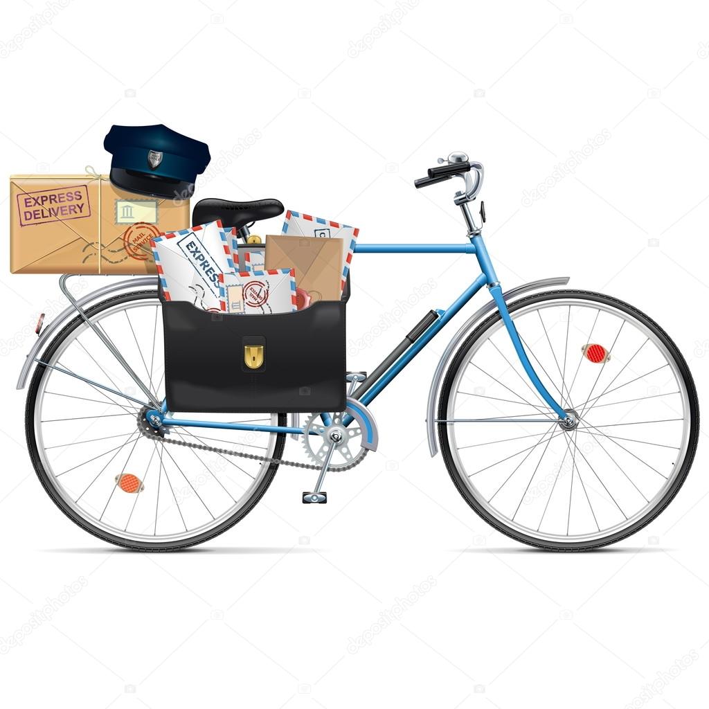 Яркая почтальонша на велосипеде привезла письмо