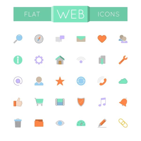 Vector iconos web plana — Archivo Imágenes Vectoriales