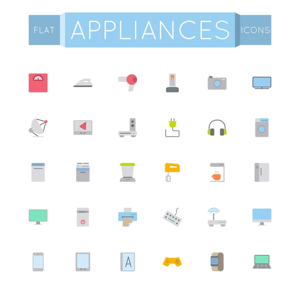 Vector Flat Appliances Icons 스톡 벡터