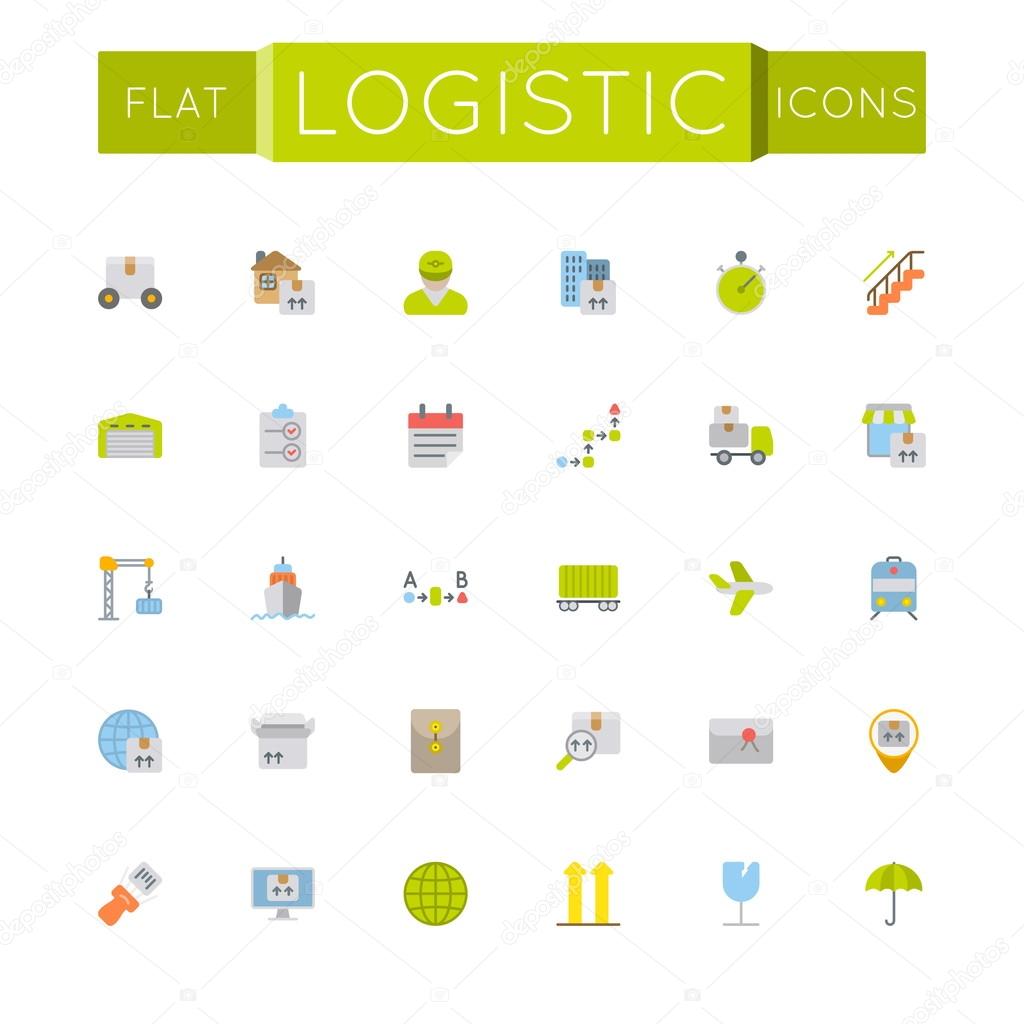 Vector Flat Logistic Icons