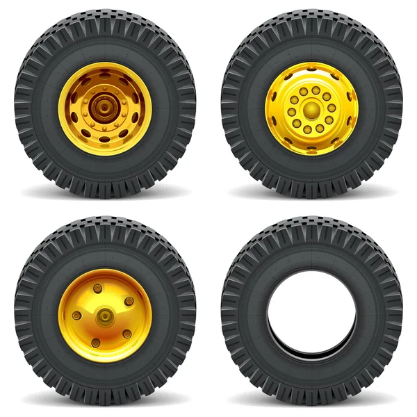 Vector Máquinas de construcción Ruedas — Archivo Imágenes Vectoriales
