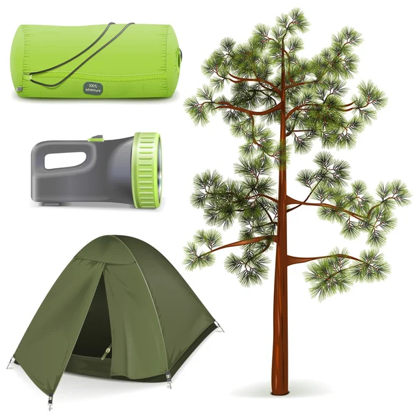 Ensemble d'icônes de camping vectoriel — Image vectorielle