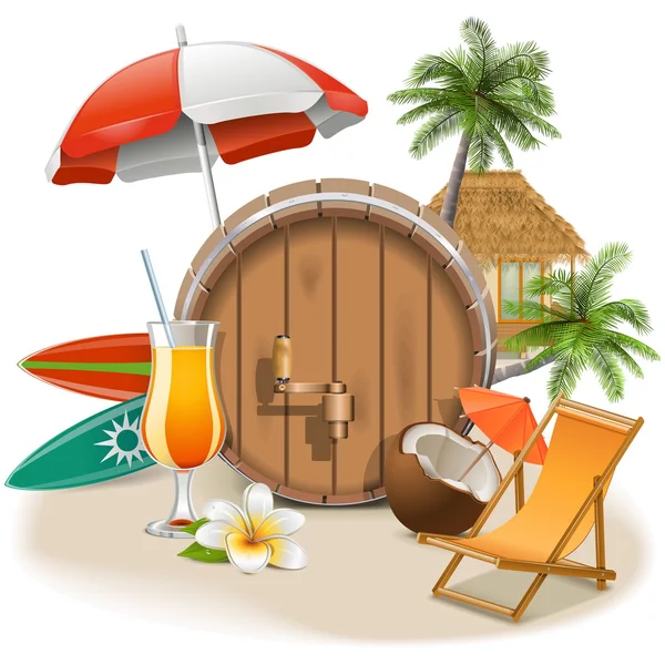 Vector Beach Bar — Stock Vector