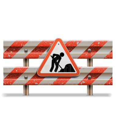 Vektör yaşlı bariyer işareti ile