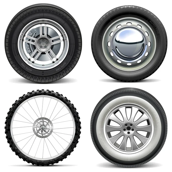 Vector Vehicle Wheels — Stock Vector