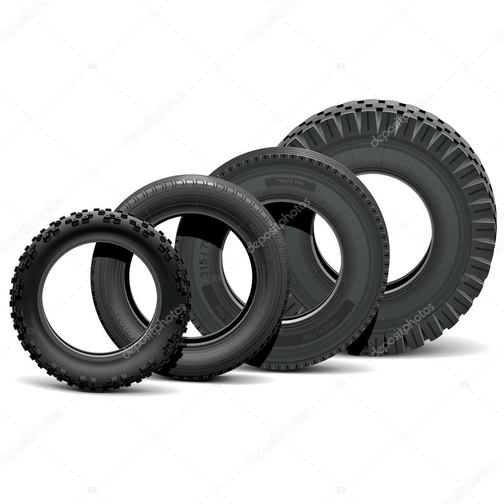Vector Different Vehicle Tires