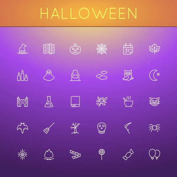 Vector Halloween Line Iconos — Vector de stock
